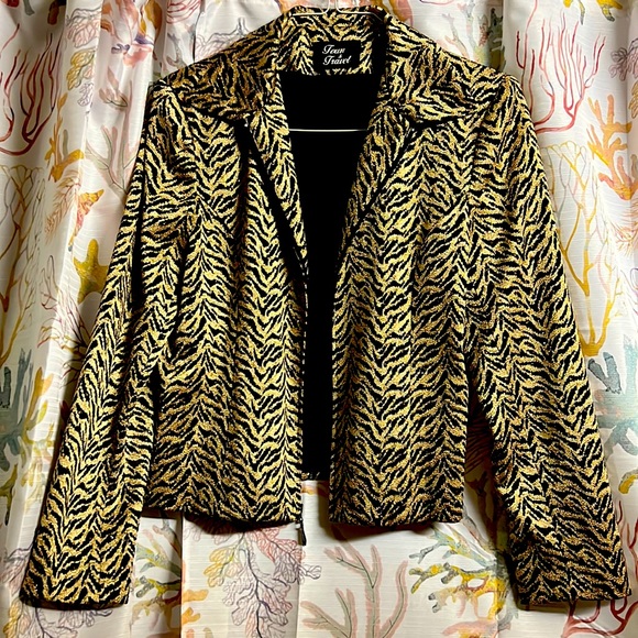 Celebrity Carole Baskin Jackets & Blazers - From the closet of Tiger King’s Carole Baskin; sparkling tiger print zip-up coat